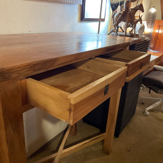 Acacia Live Edge Standing Desk w Drawers