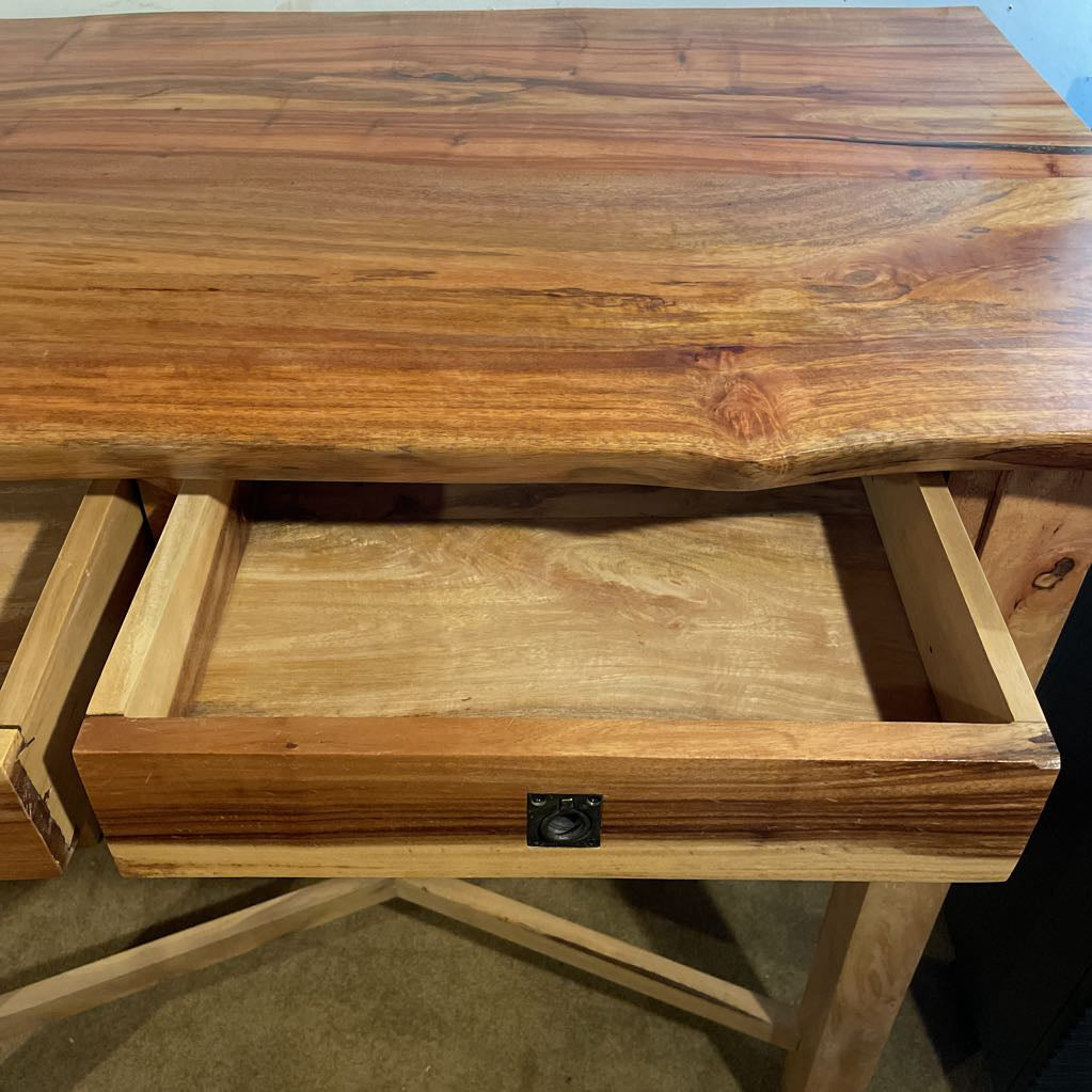 Acacia Live Edge Standing Desk w Drawers