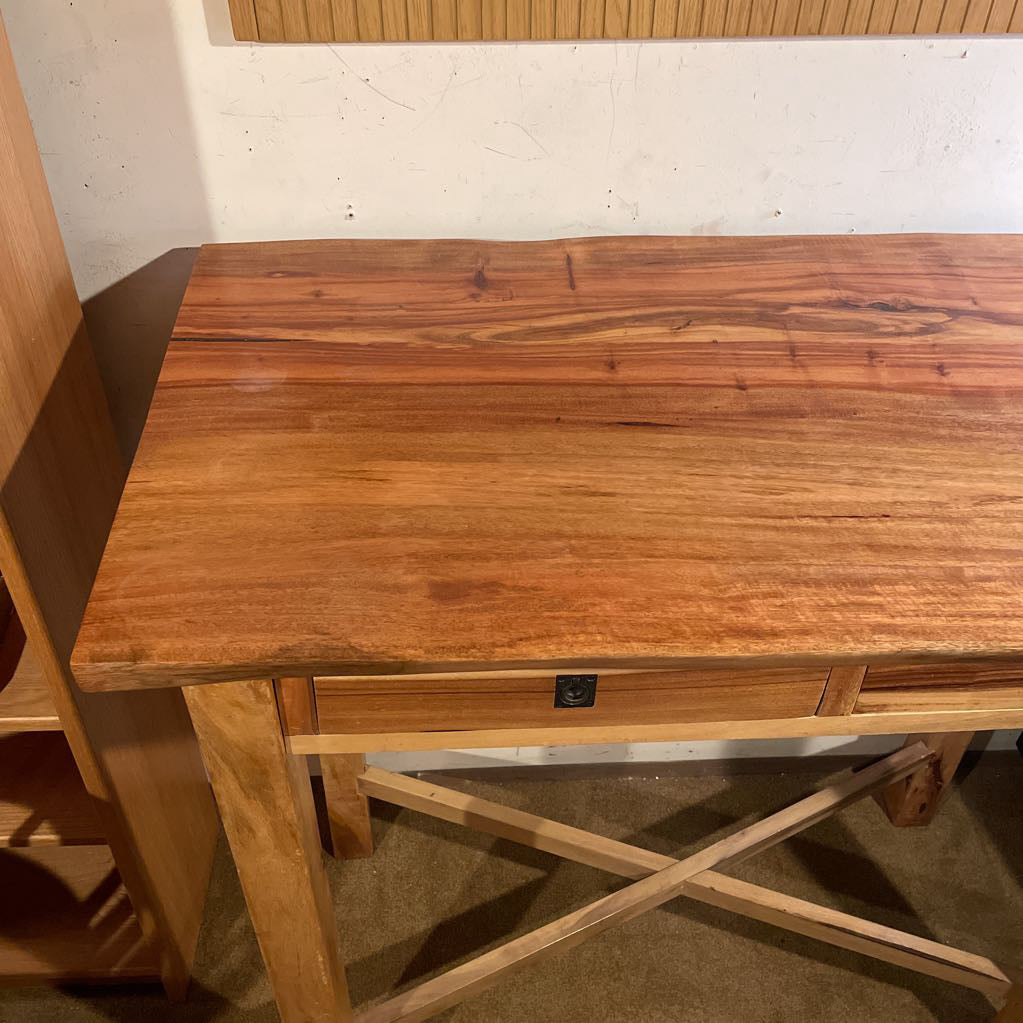 Acacia Live Edge Standing Desk w Drawers
