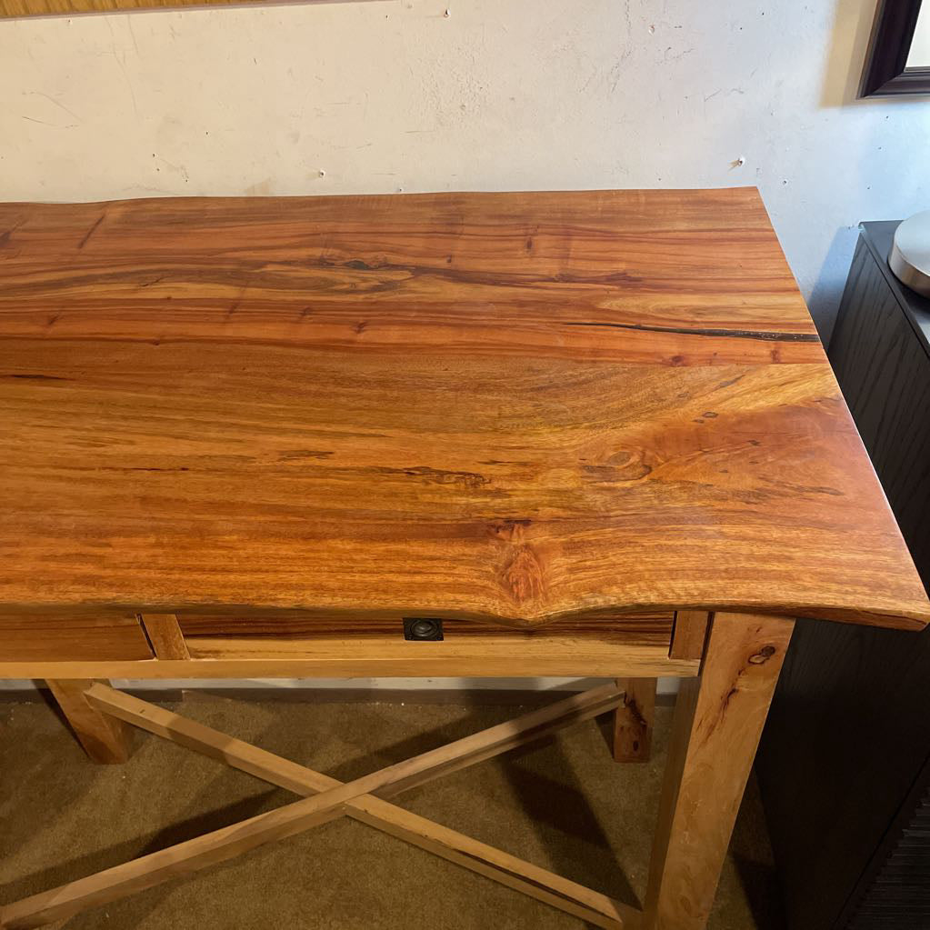 Acacia Live Edge Standing Desk w Drawers