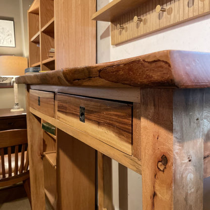 Acacia Live Edge Standing Desk w Drawers