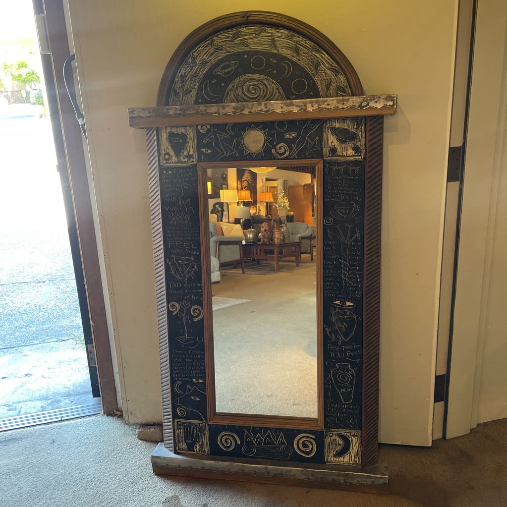 Jane Siberry Verse Portland Artist Hand Decorated Mirror