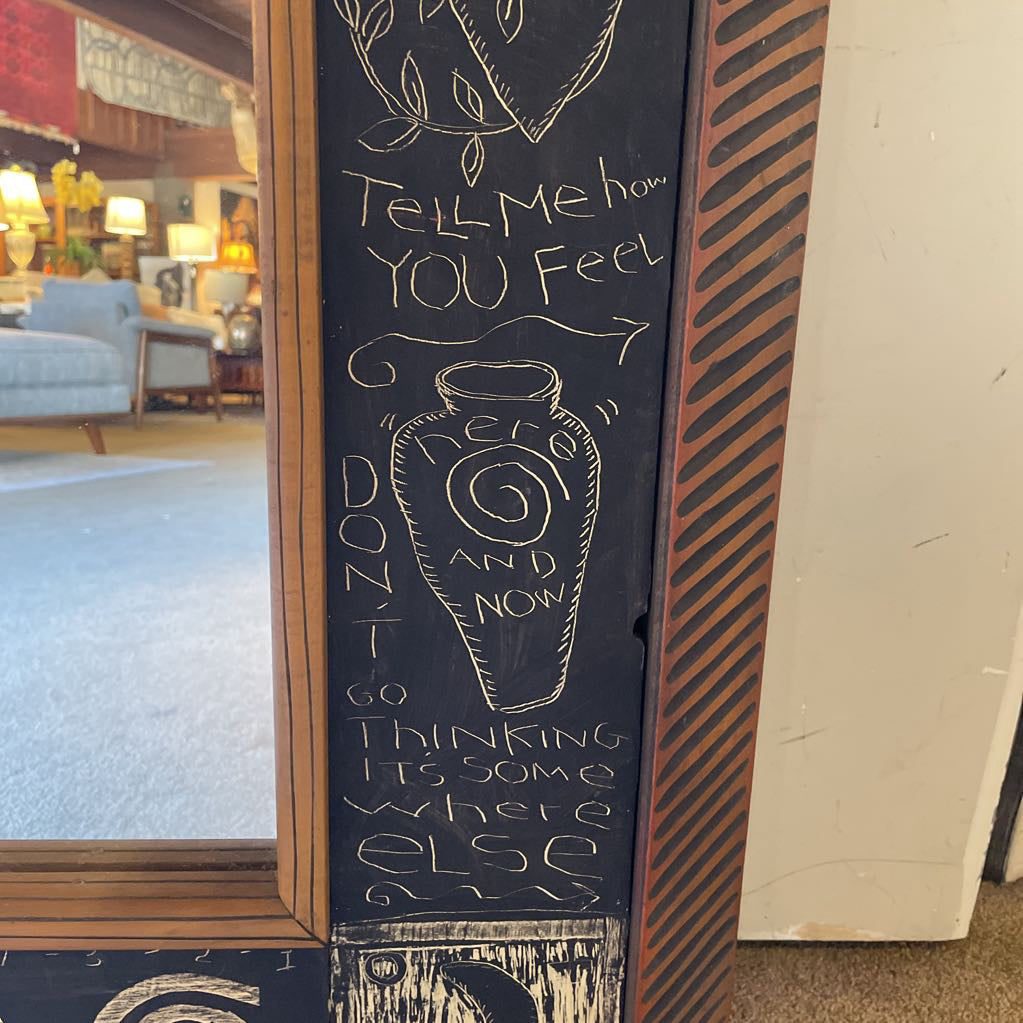 Jane Siberry Verse Portland Artist Hand Decorated Mirror