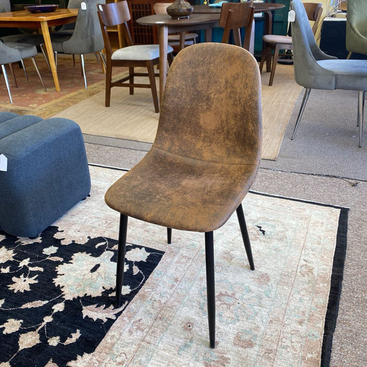 Distressed Faux Suede Dining Chair SET C DINING CHAIRS