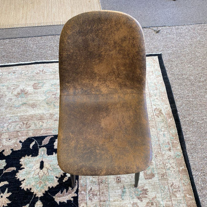 Distressed Faux Suede Dining Chair SET C DINING CHAIRS