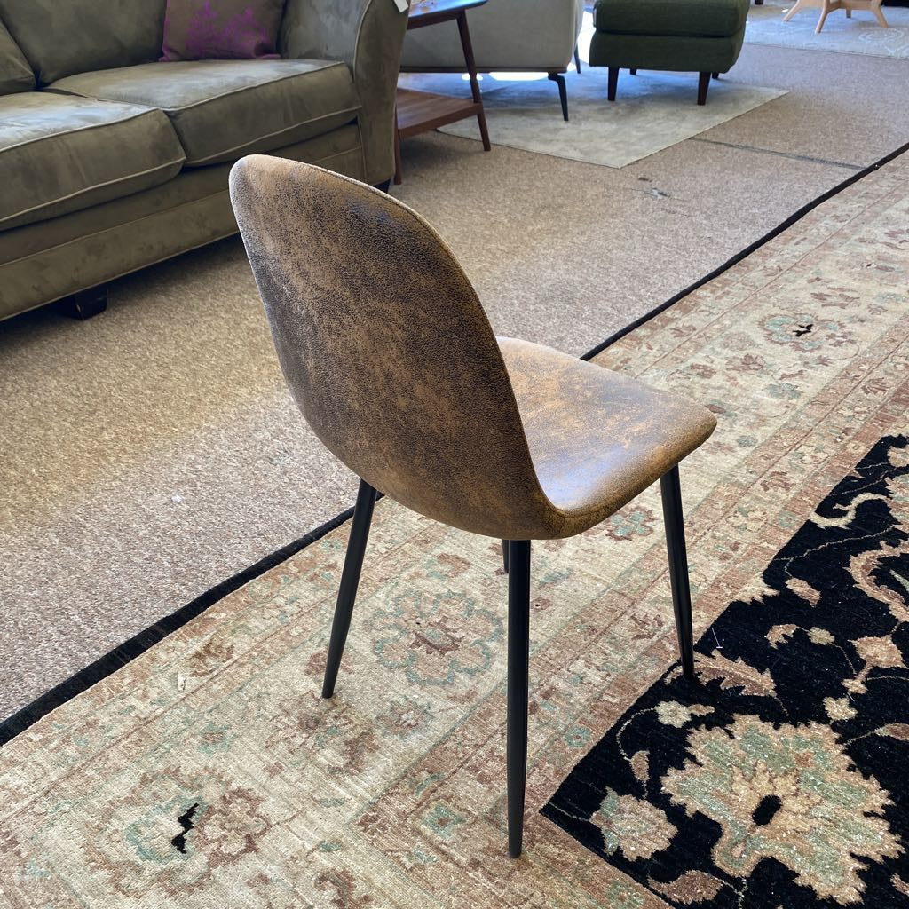 Distressed Faux Suede Dining Chair SET C DINING CHAIRS