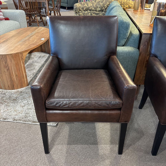 Dark Brown Top Grain Leather Accent Chair U ACCENT CHAIRS
