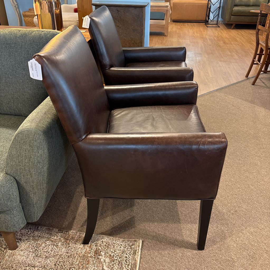 Dark Brown Top Grain Leather Accent Chair U ACCENT CHAIRS