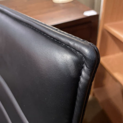 Black Leather and Metal Frame Contemporary Desk Chair