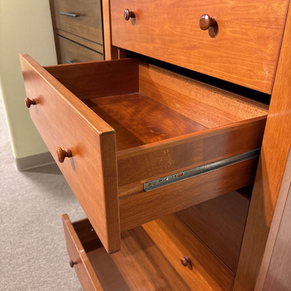 Contemporary 5 Drawer Cherry Wood Highboy