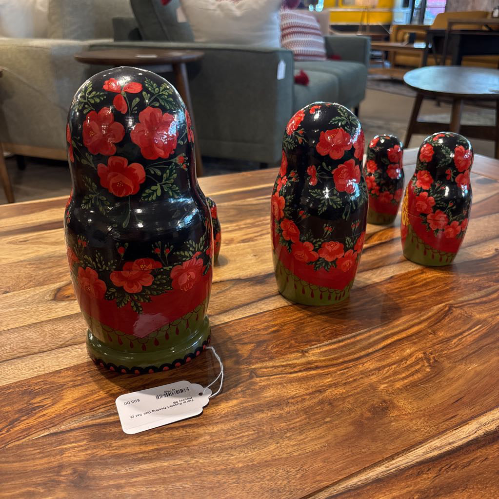 Floral Russian Nesting Doll Set (8 Pieces) UNIQUE FINDS