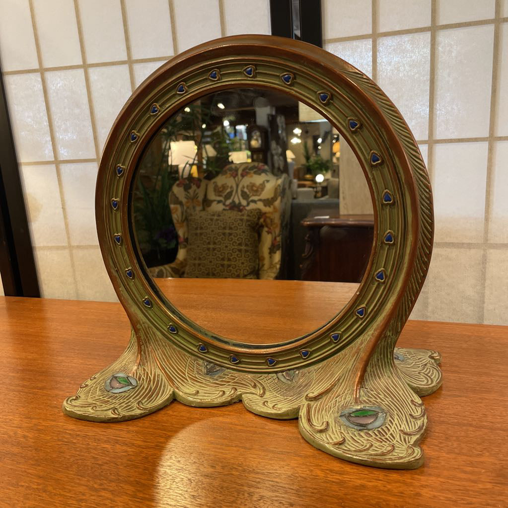 Tiffany Peacock Feather Mirror Reproduction
