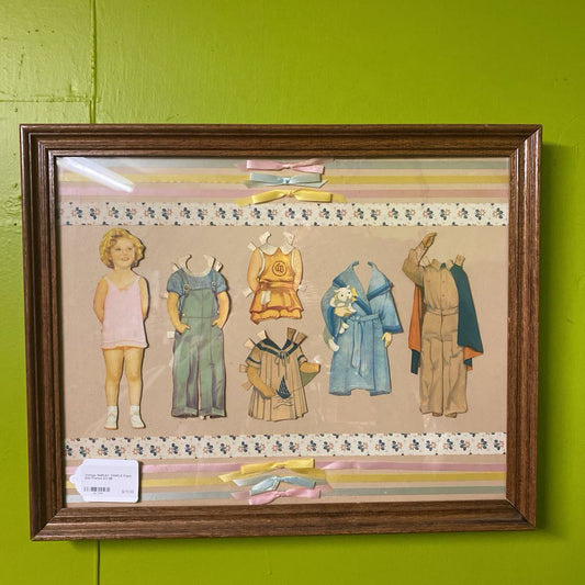 Vintage SHIRLEY TEMPLE Paper Doll Framed Art
