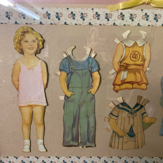 Vintage SHIRLEY TEMPLE Paper Doll Framed Art