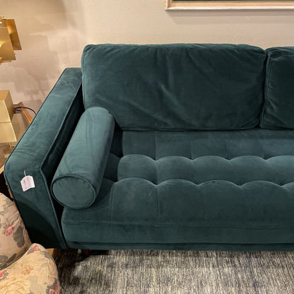 Forest Green Sofa w/Bolster Pillows