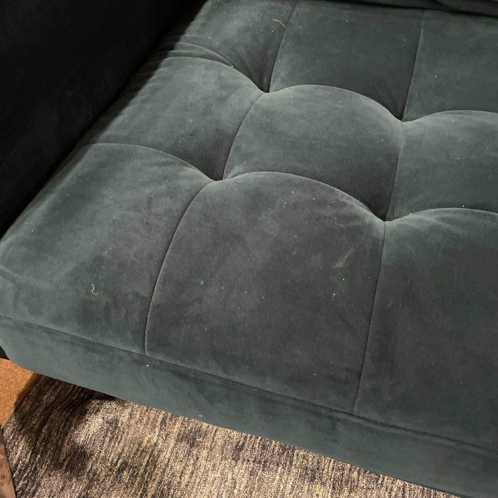 Forest Green Sofa w/Bolster Pillows