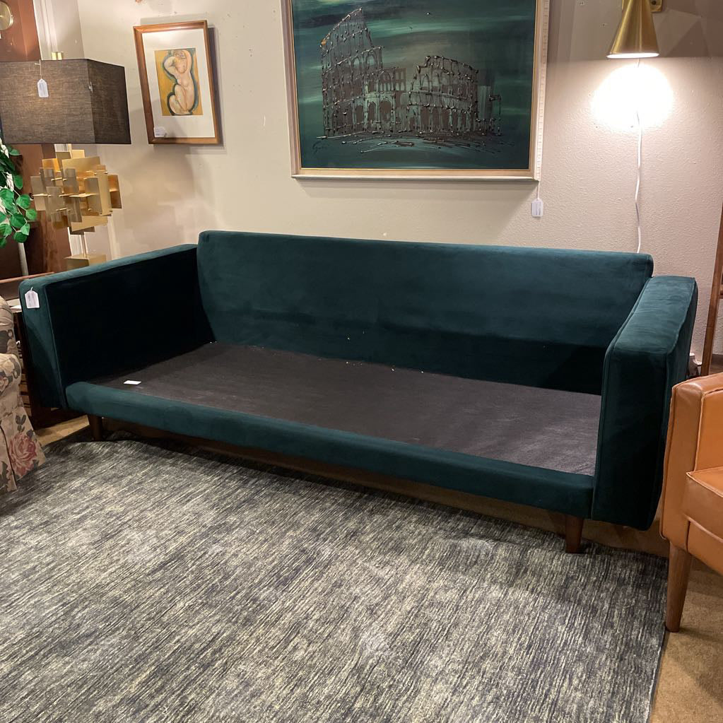Forest Green Sofa w/Bolster Pillows