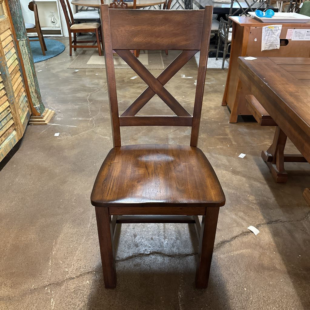 Cost Plus Trestle Dining Table W/4 Chairs And Dining Bench