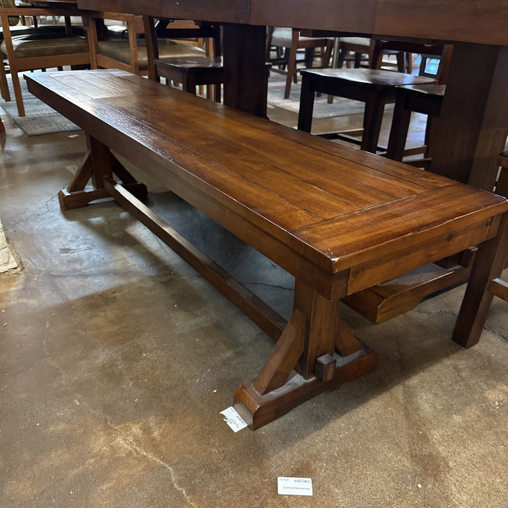Cost Plus Trestle Dining Table W/4 Chairs And Dining Bench