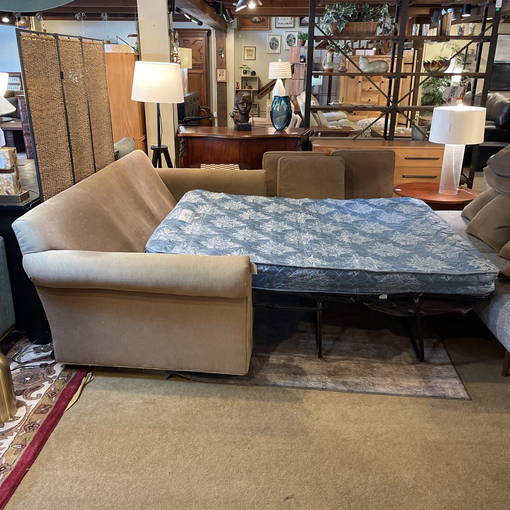 Tween Channel Velvet Down Filled Queen Sleeper Sofa