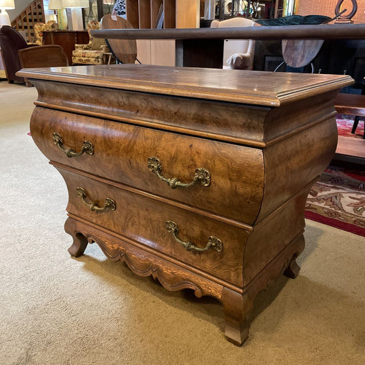 Henredon Burled Wood 2 Drawer End Table