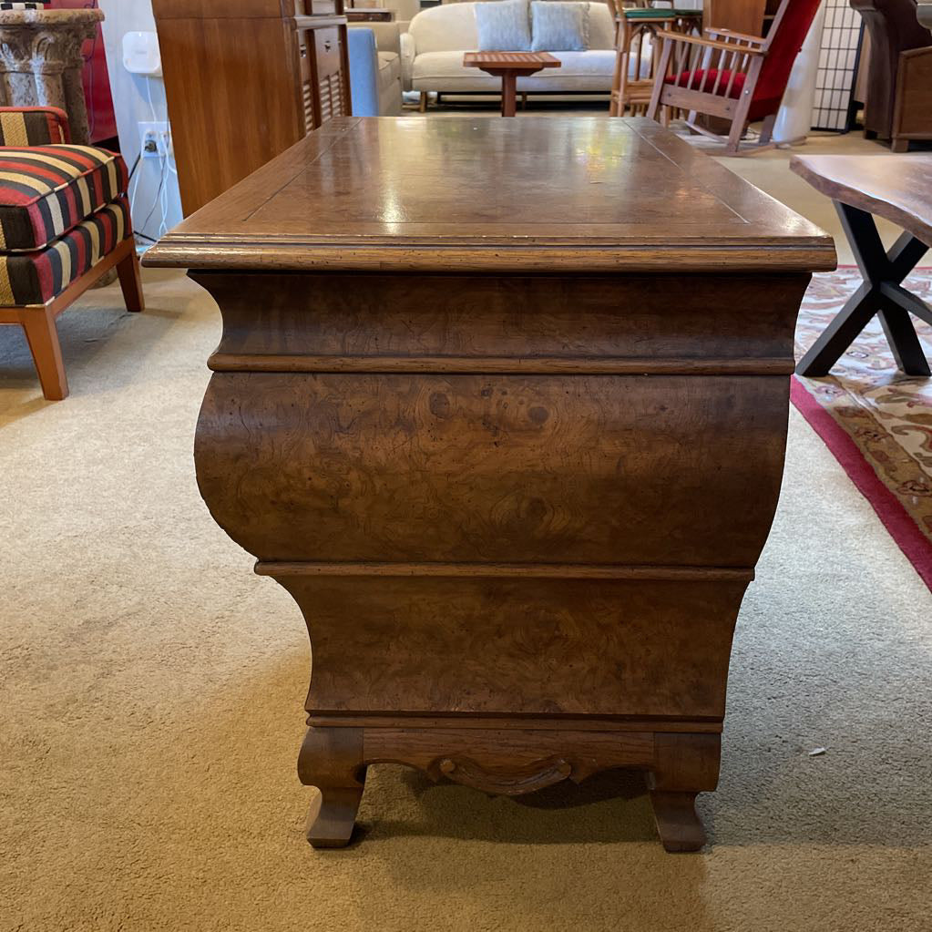 Henredon Burled Wood 2 Drawer End Table
