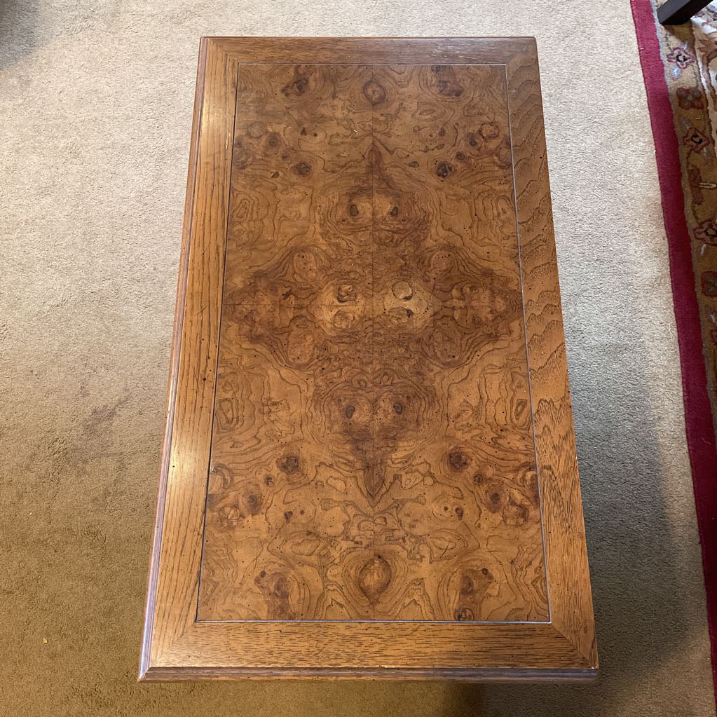 Henredon Burled Wood 2 Drawer End Table