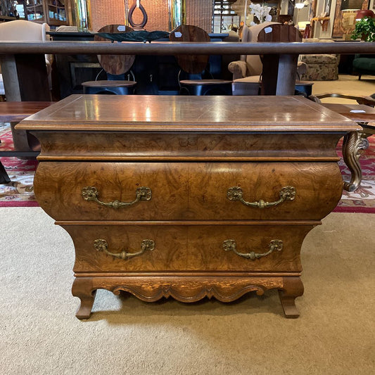 Henredon Burled Wood 2 Drawer End Table