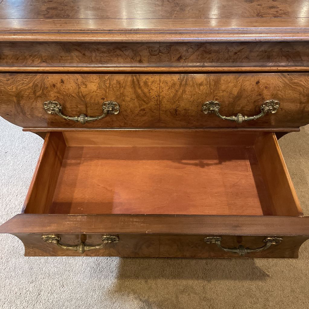 Henredon Burled Wood 2 Drawer End Table