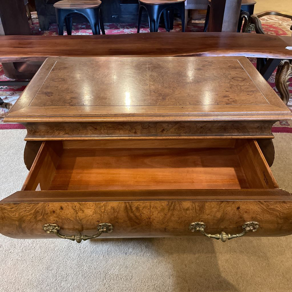 Henredon Burled Wood 2 Drawer End Table