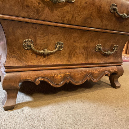 Henredon Burled Wood 2 Drawer End Table