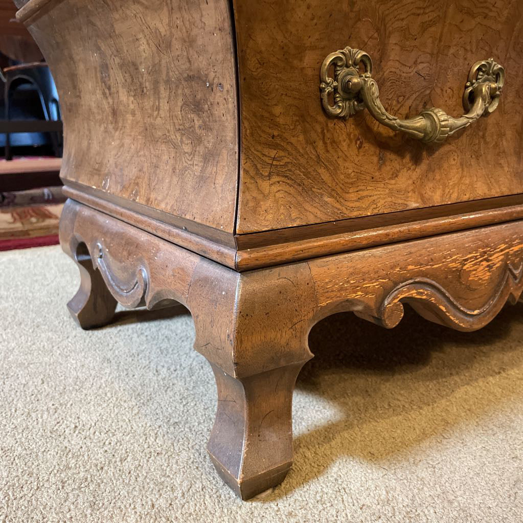 Henredon Burled Wood 2 Drawer End Table