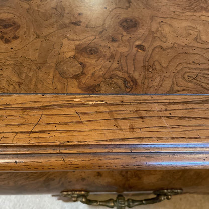 Henredon Burled Wood 2 Drawer End Table