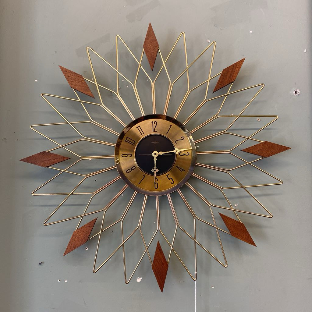 WELBY Vintage Sunburst Wall Clock