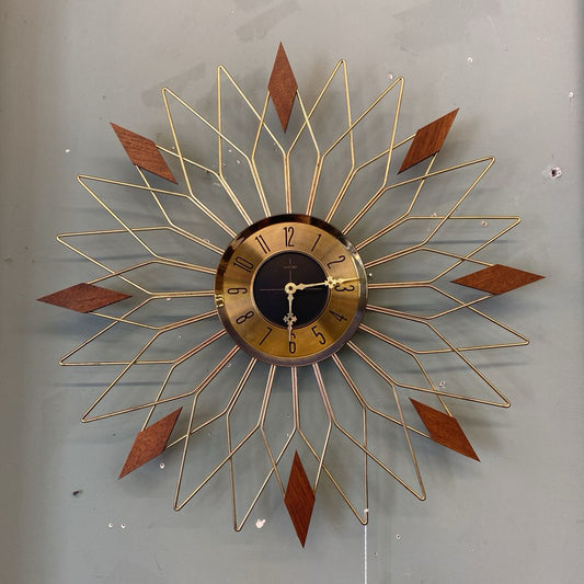 WELBY Vintage Sunburst Wall Clock SMALLS
