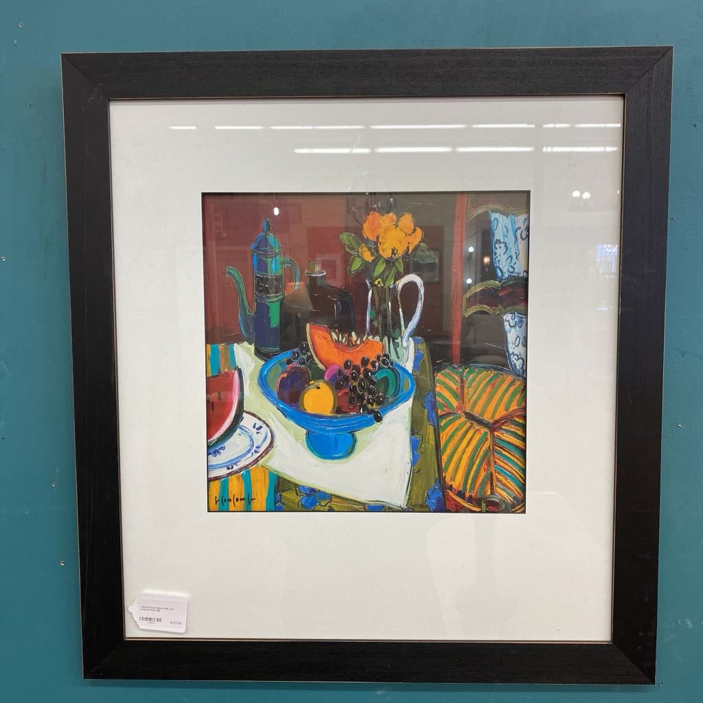 Vibrant Fruit Bowl Still Life Framed Print ART