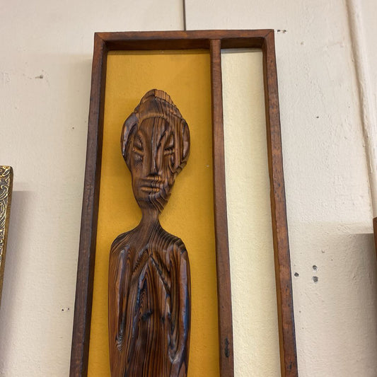 WITCO MCM Carved Wood Polynesian Woman Plaque ART