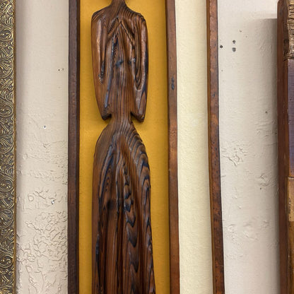 WITCO MCM Carved Wood Polynesian Woman Plaque