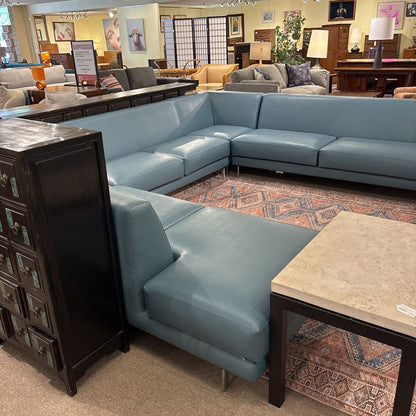 Custom Made Teal Marine Grade Vinyl U-Sectional