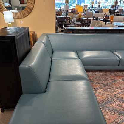 Custom Made Teal Marine Grade Vinyl U-Sectional U SECTIONALS CORNER