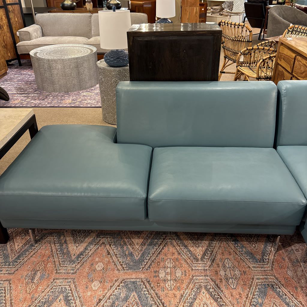 Custom Made Teal Marine Grade Vinyl U-Sectional U SECTIONALS CORNER