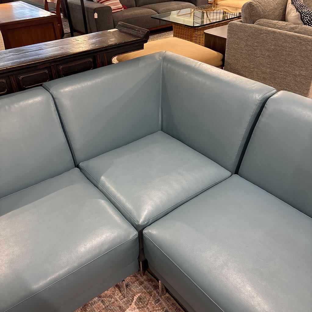 Custom Made Teal Marine Grade Vinyl U-Sectional U SECTIONALS CORNER