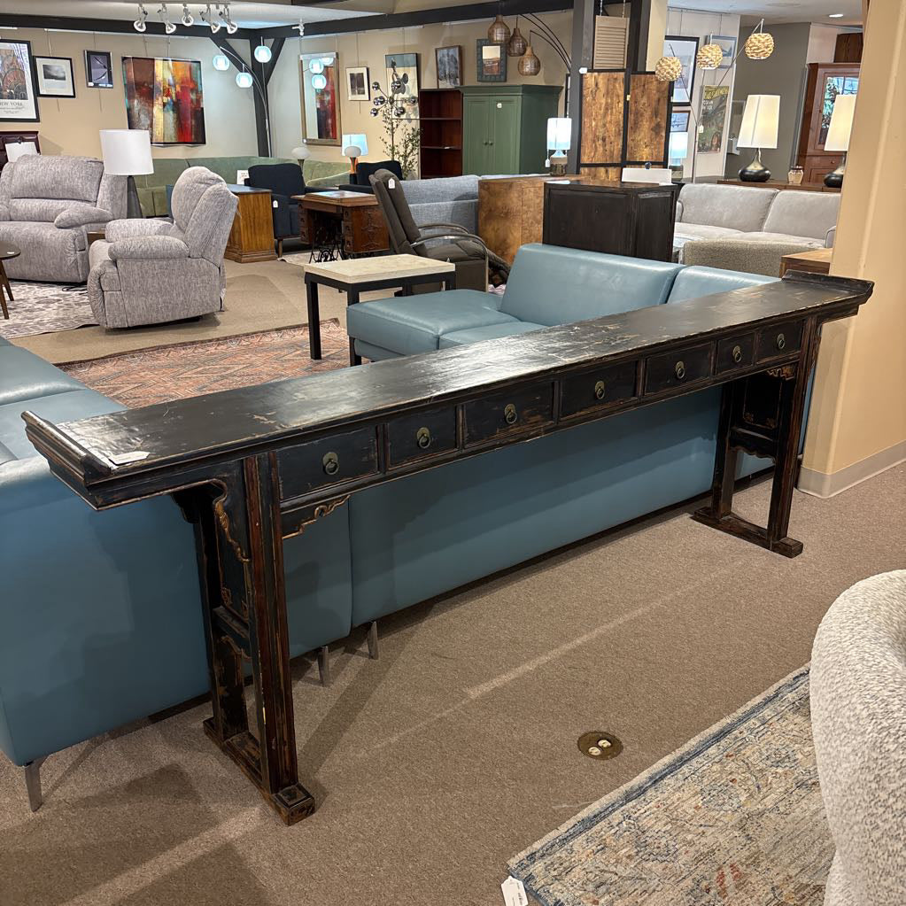Asian Style Long 7 Drawer Console