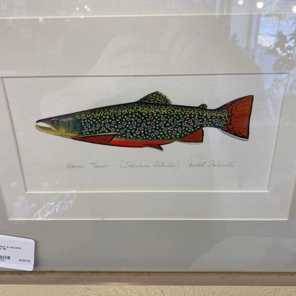 Signed TROUT & SALMON Watercolor