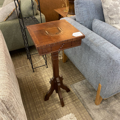 Antique Sliding Top Pedestal Side Table