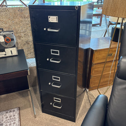 4 Drawer Black Filing Cabinet C CABINETS