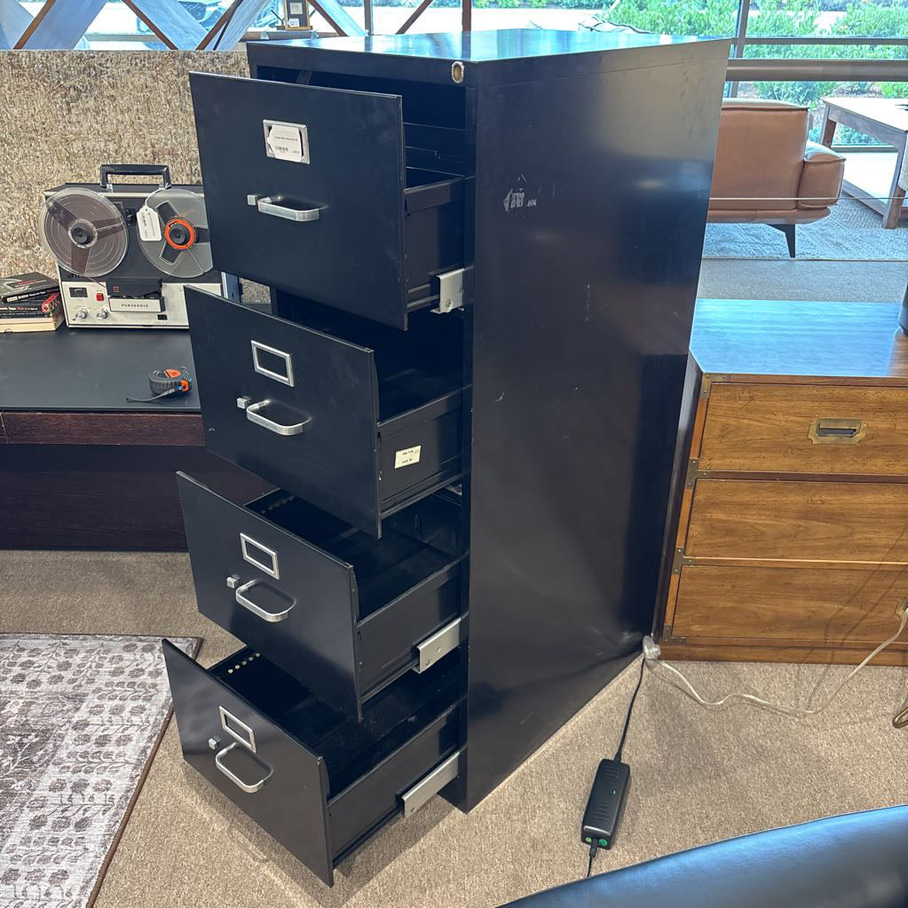 4 Drawer Black Filing Cabinet C CABINETS