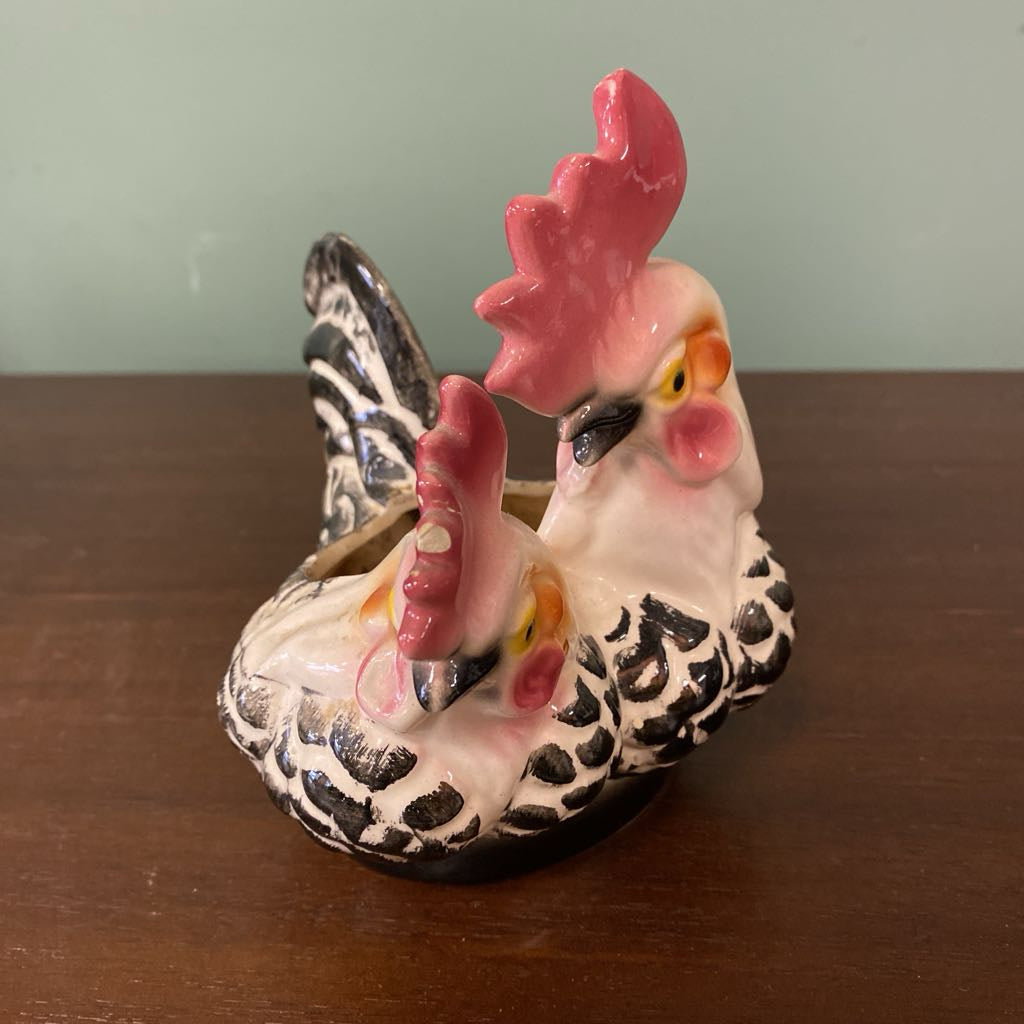 Vintage Roosters Planter (AS IS)
