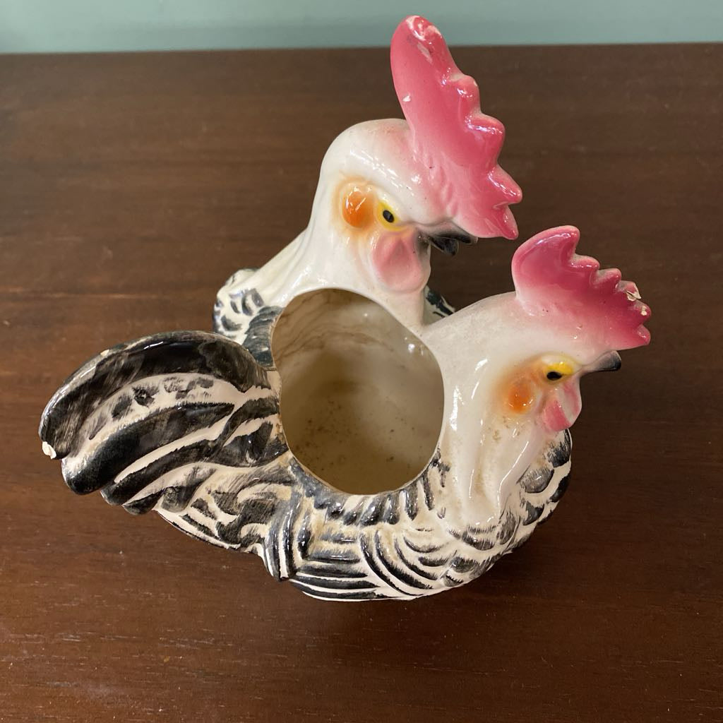 Vintage Roosters Planter (AS IS)