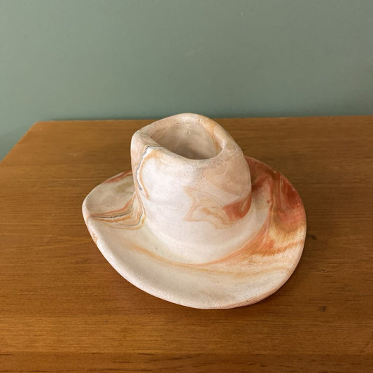 Vintage Comanche Pottery Cowboy Hat Planter